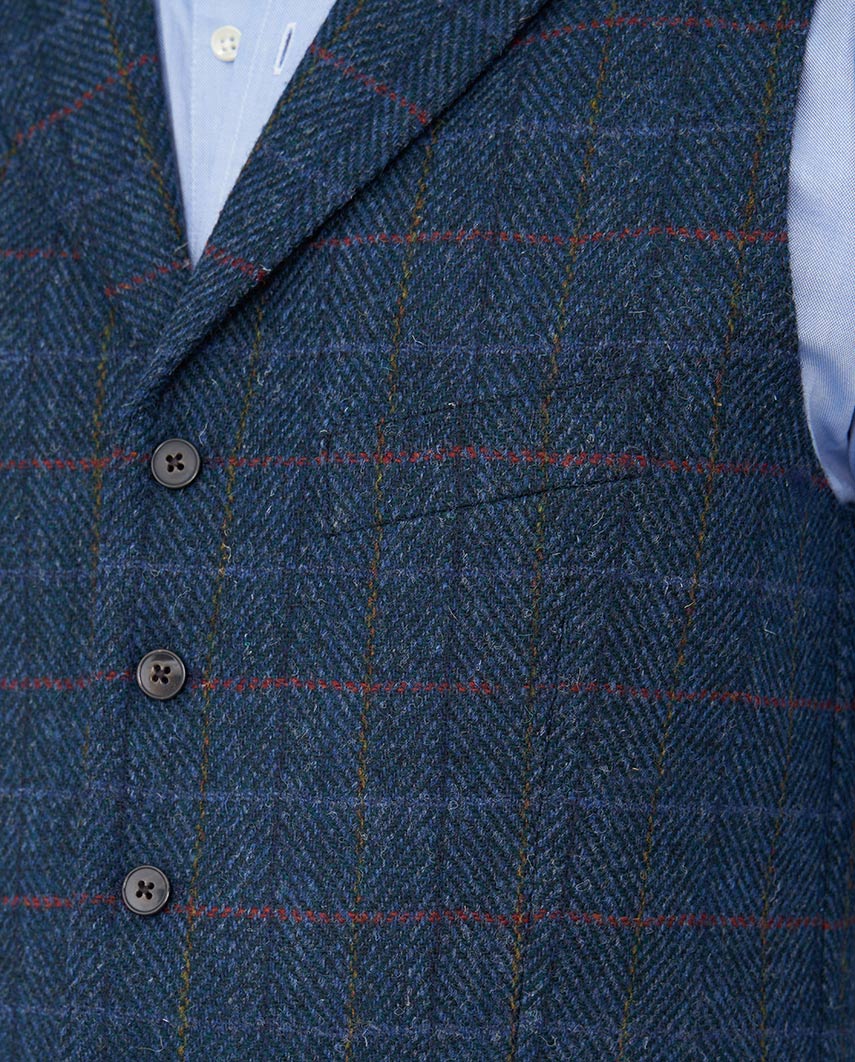 Harris Tweed Weste "Wales" in royal navy tweed - Wellington of Bilmore