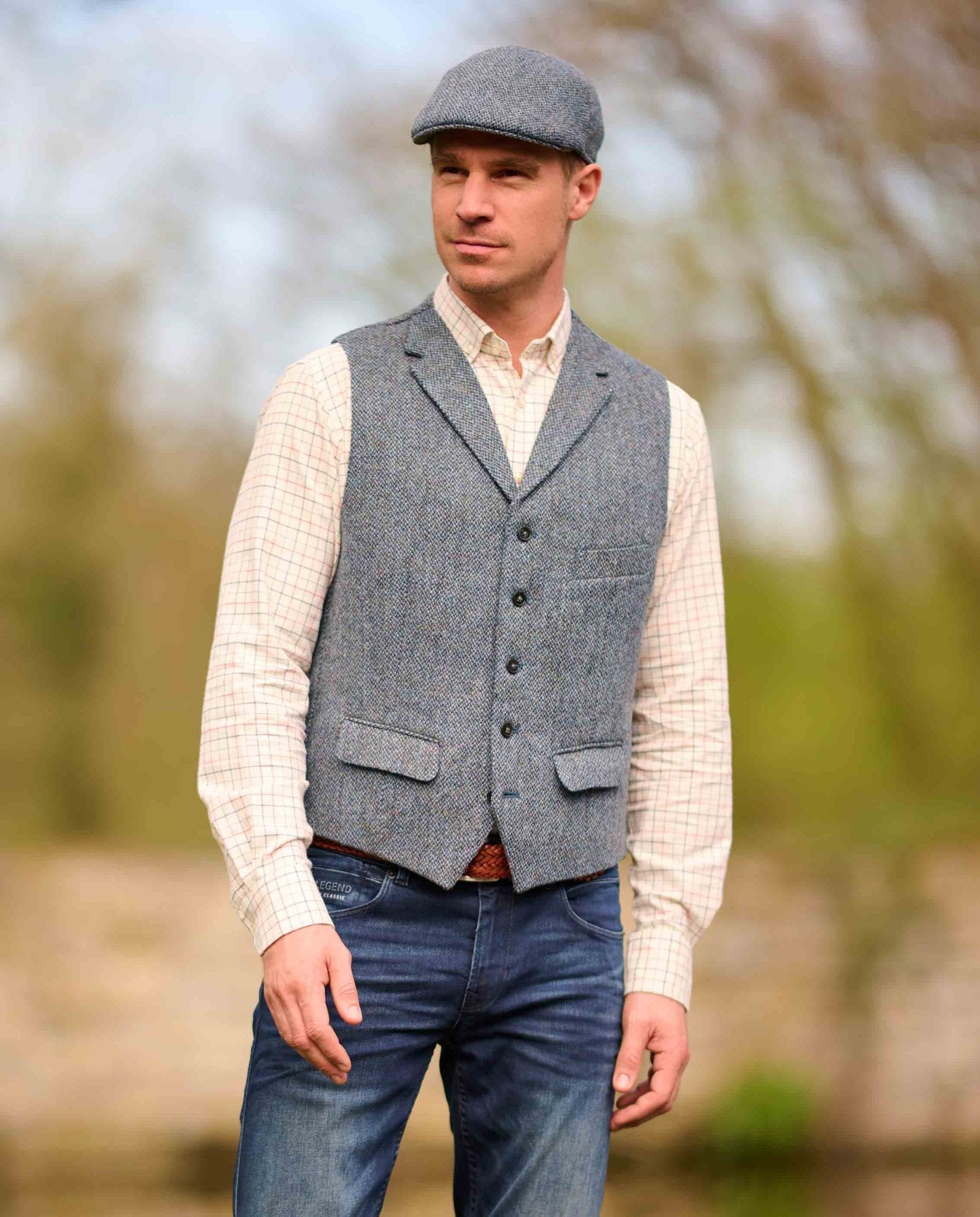 Harris Tweed Weste ''Wales'' in Tweed of Water - Wellington of Bilmore