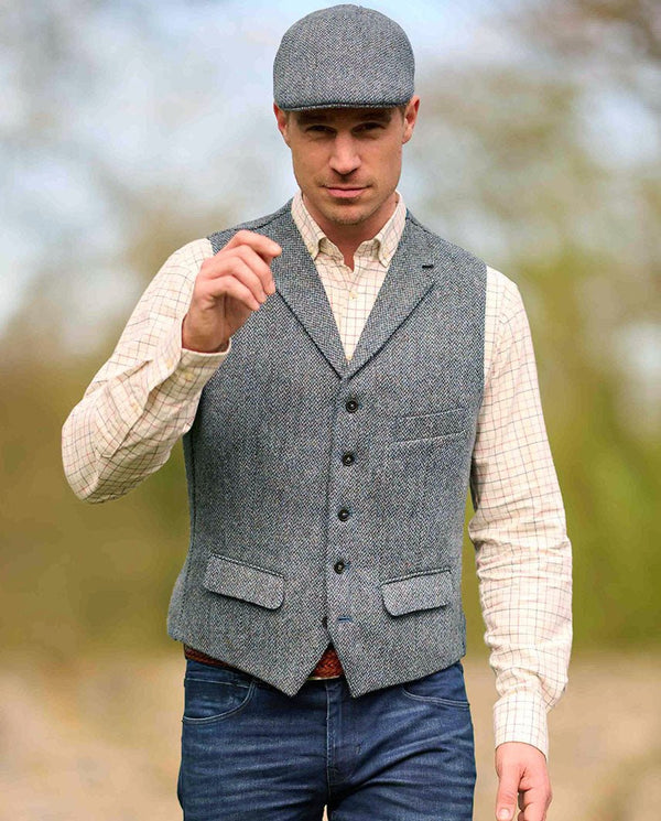 Harris Tweed Weste "Wales" in Tweed of Water