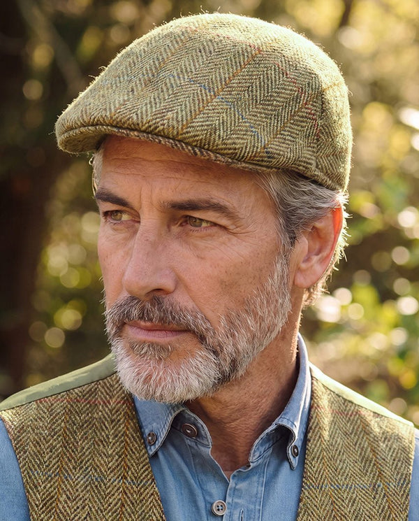 Henry Cap - Harris Tweed Mütze in light green