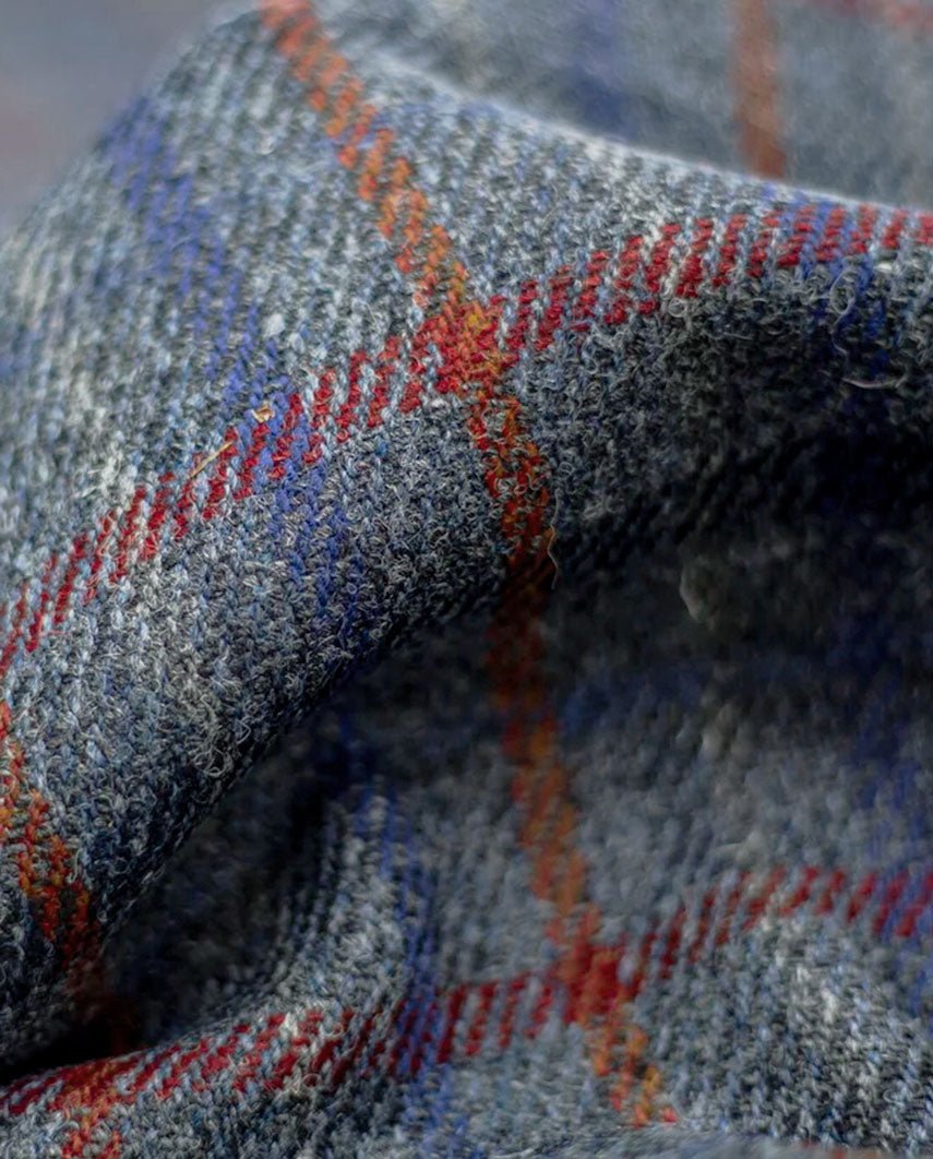 Henry Cap - Harris Tweed Mütze in royal check - Wellington of Bilmore