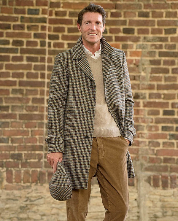 Men's Blazer Coat "Billy" in Houndstooth Harris Tweed
