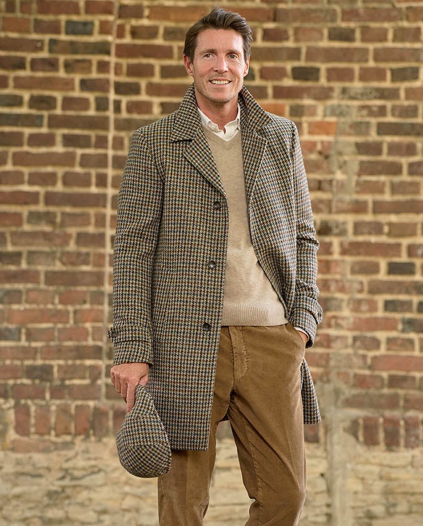 Herren Blazermantel ''Billy'' aus Harris Tweed im Hahnentritt - Wellington of Bilmore