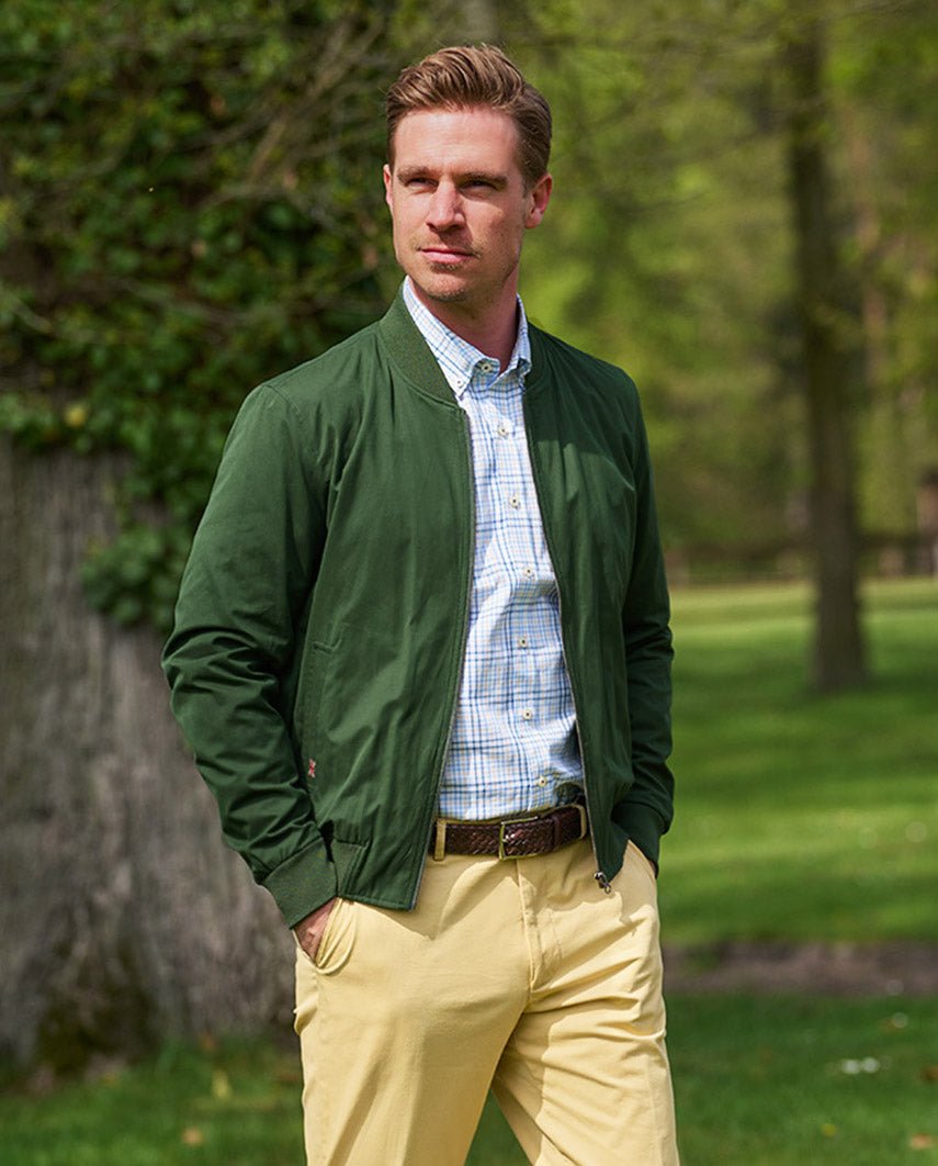 Herren Blouson ”English Lumber” mit samtigem Griff in racing green - Wellington of Bilmore