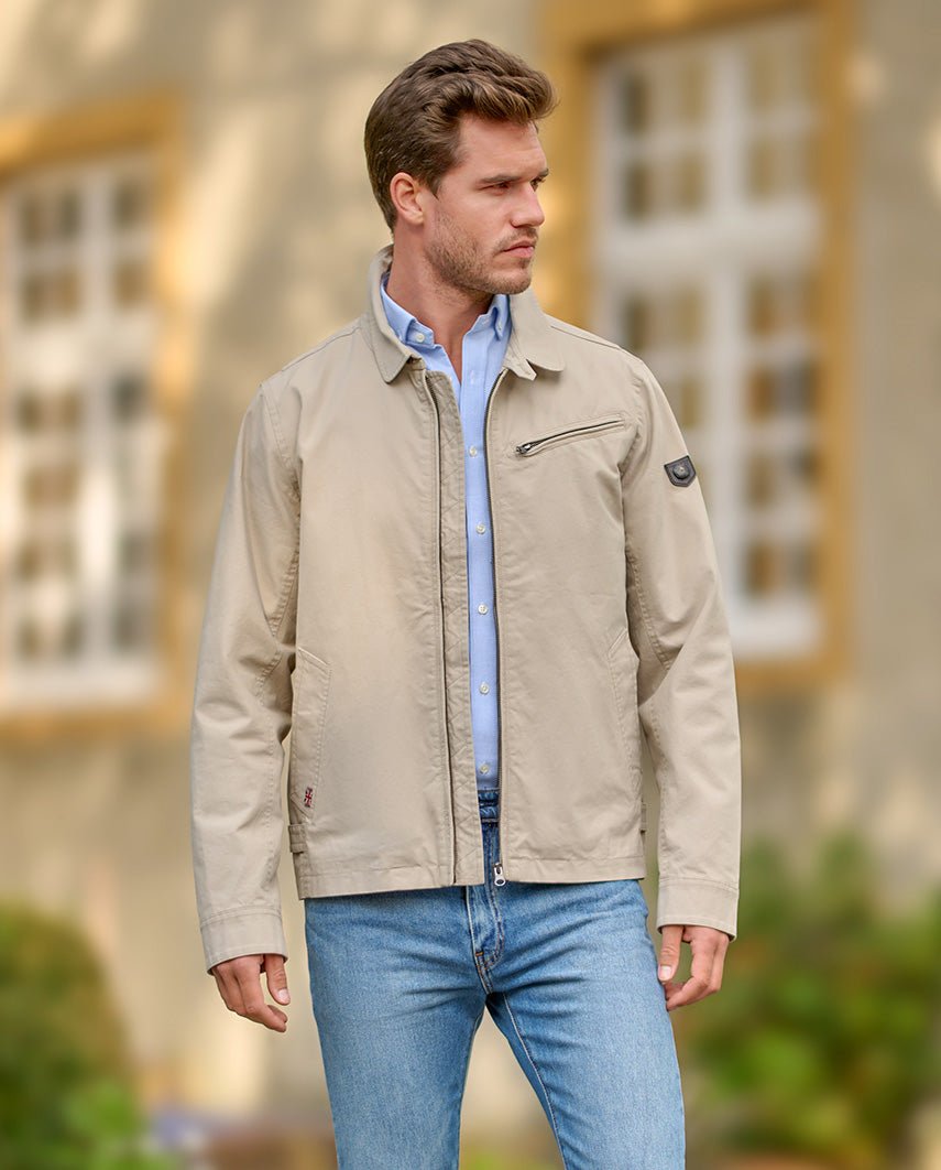 Herren Blouson "Michael" aus Baumwolle in beige - Wellington of Bilmore