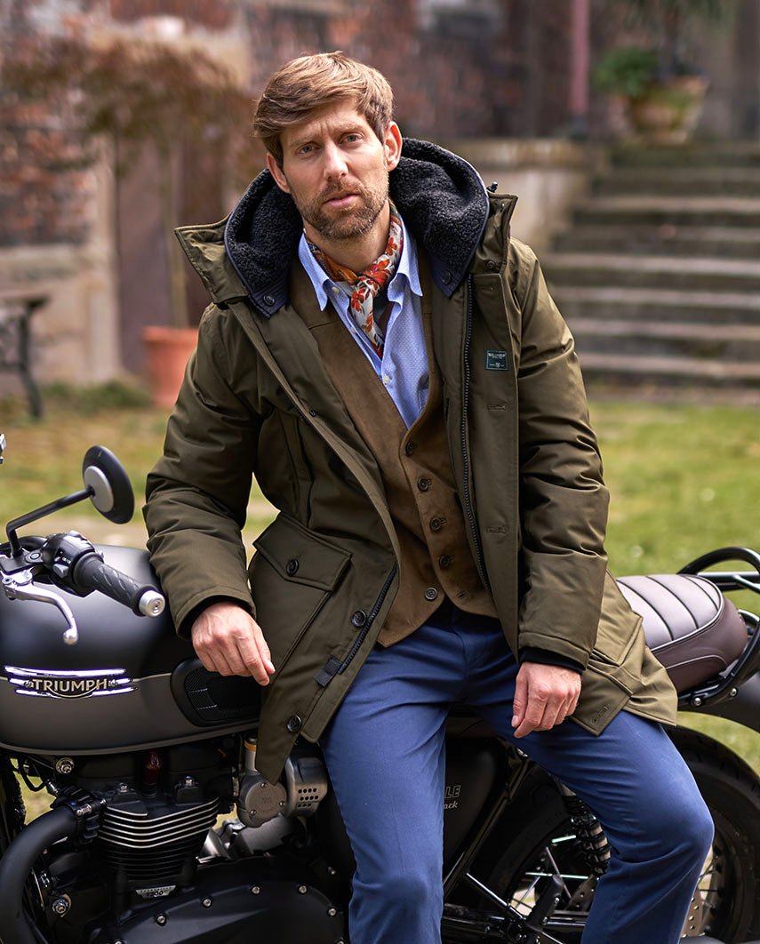 Herren Daunenparka ''Byron'' in oliv - Wellington of Bilmore