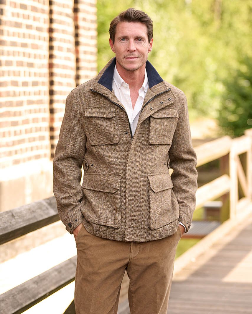 Herren Fieldjacket „Stanford“ – Country Herringbone aus Harris Tweed - Wellington of Bilmore