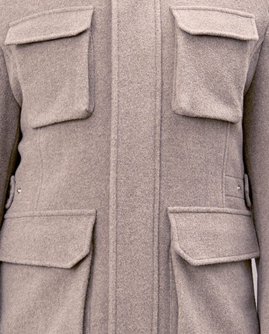 Heren fieldjacket "Stanford" in taupe – edele wol-kasjmier - Wellington of Bilmore