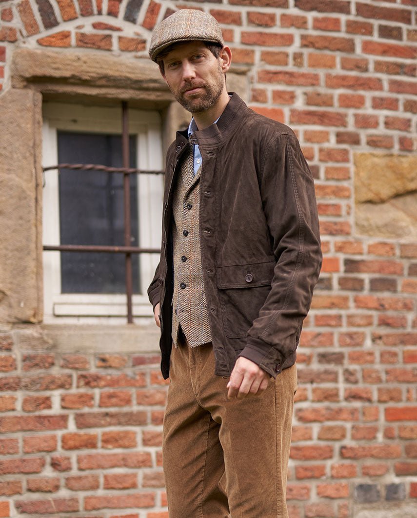 Herren Leder Blouson ''Winner'' in braun - Wellington of Bilmore