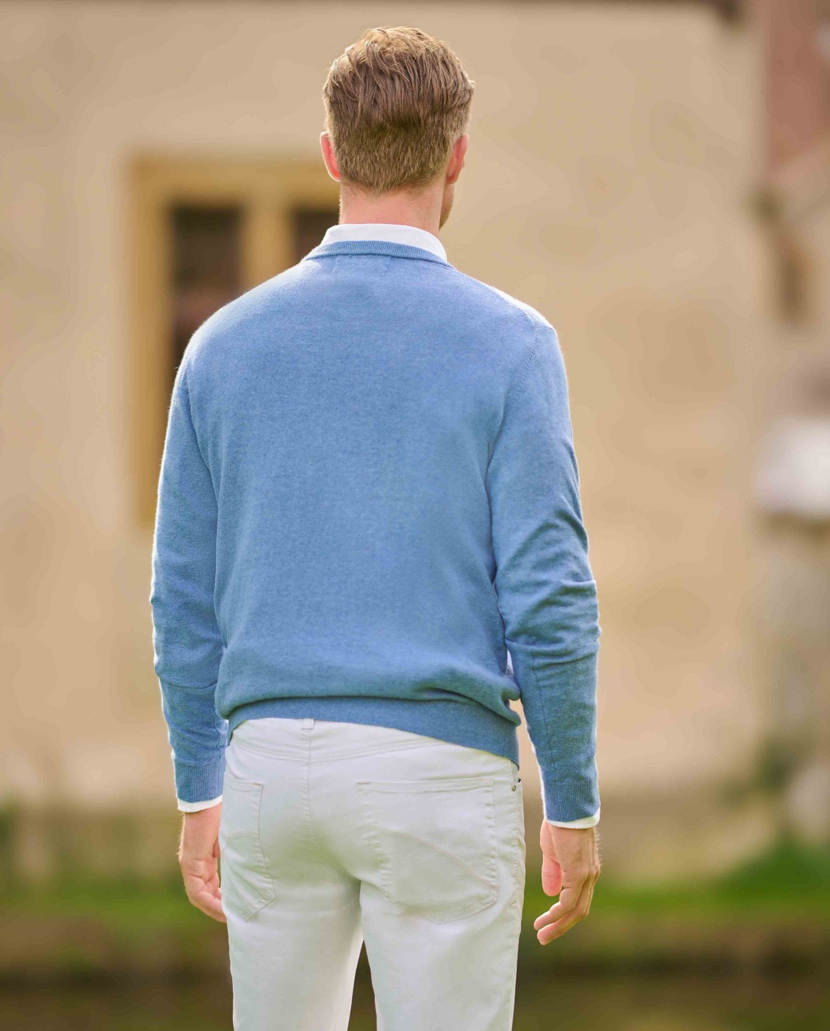 Herren Pullover ''Till'' in blau mit Rundhals - Wellington of Bilmore