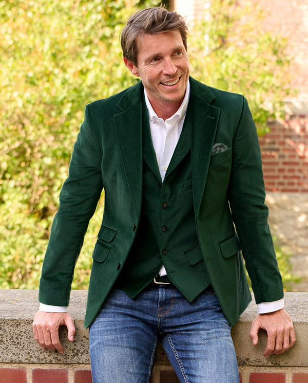 Men's velvet blazer "London" in forest