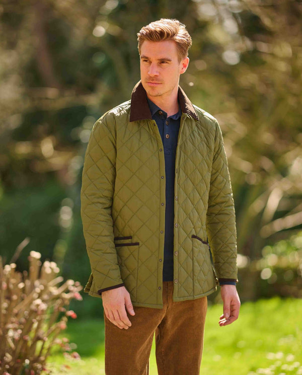 Men's quilted jacket "York" in sage