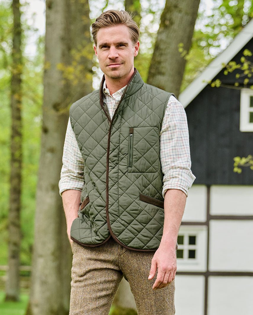 Herren Steppweste ''Charles'' in oliv - Wellington of Bilmore
