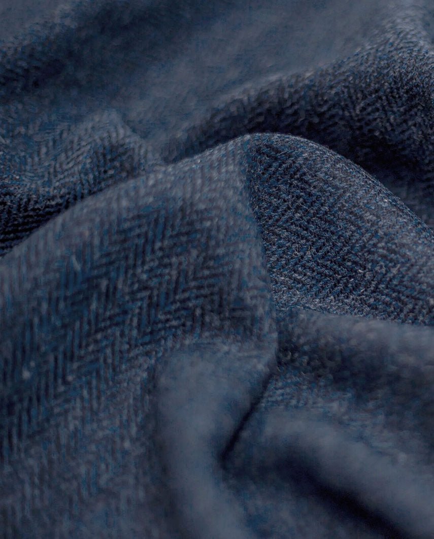 Herren Tweedmantel ''Howard'' in blue Herringbone - Wellington of Bilmore