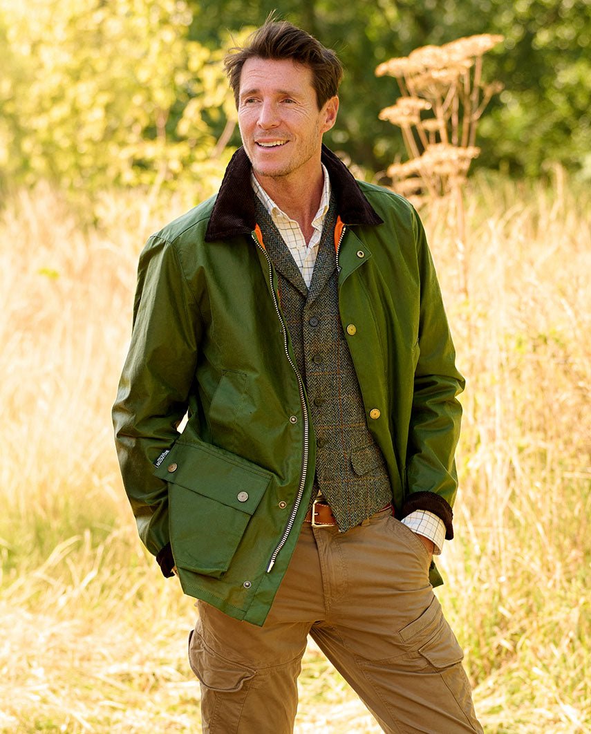 Herren Wachsjacke ''Starberg SO'' in lemongras - Wellington of Bilmore