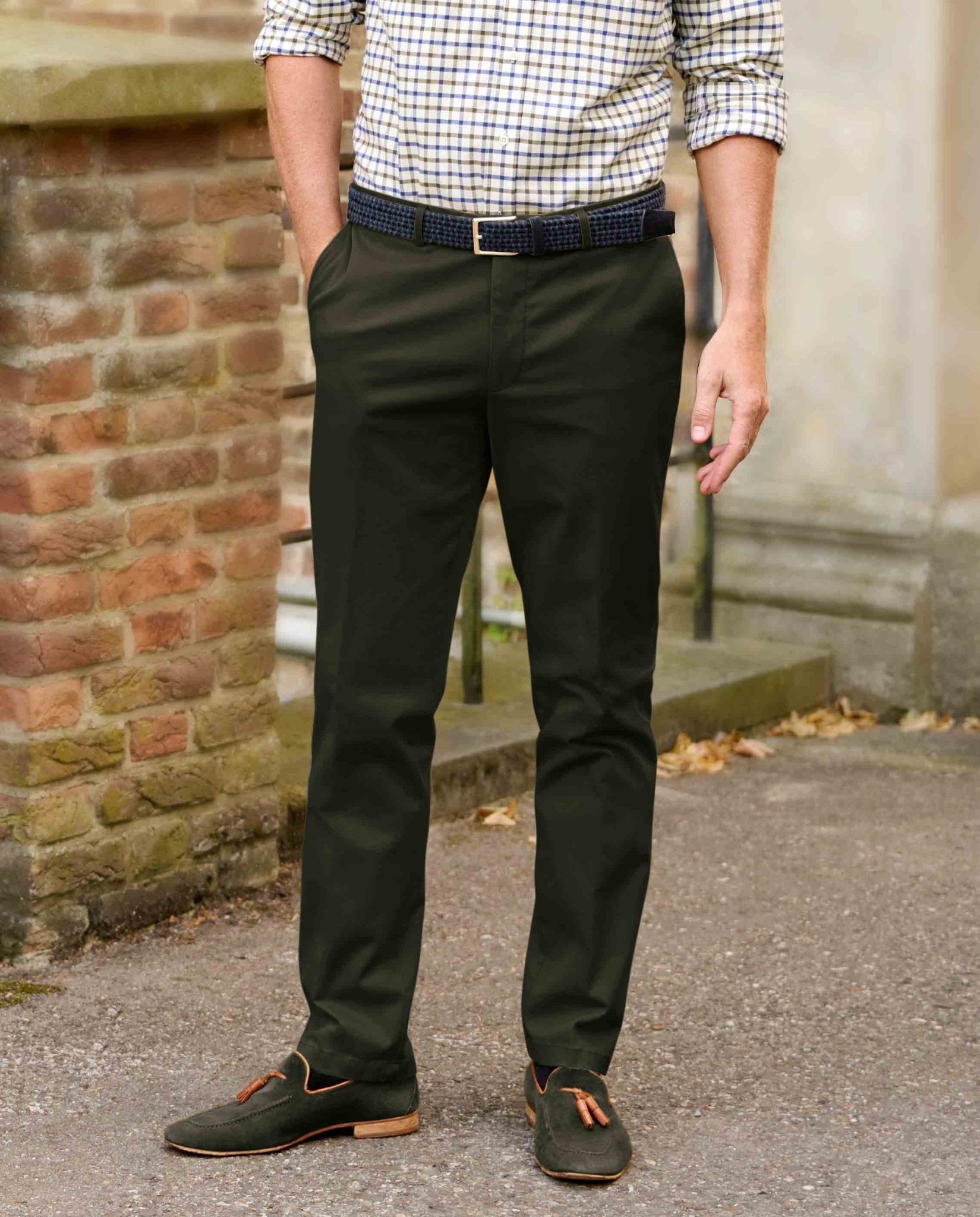 Herren - Winter - Chino ‘Mr. Jones’ in khaki – Premium Pima - Cotton - Wellington of Bilmore