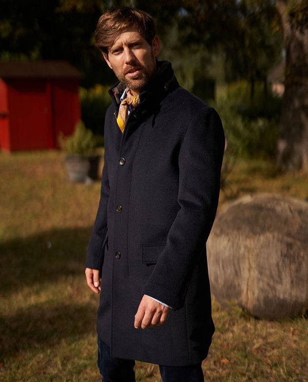 Herren Woll-Kaschmir-Mantel "Paul" in navy