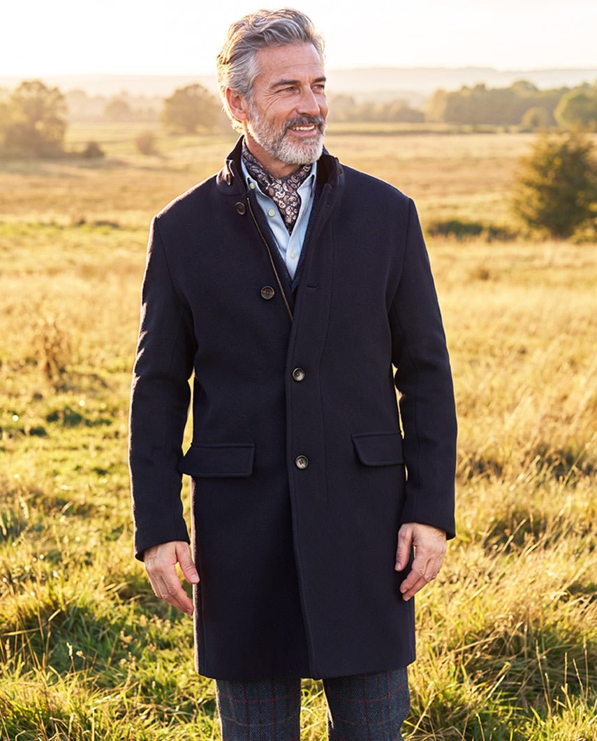 Herren Woll-Kaschmir-Mantel "Paul" in navy, Produktkarte