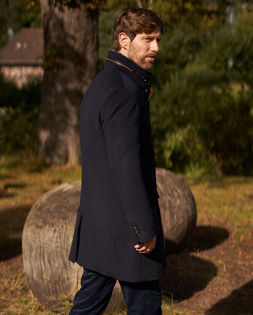 Herren Woll - Kaschmir - Mantel "Paul" in navy - Wellington of Bilmore