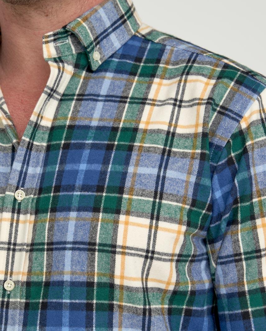 Herrenhemd ‚,Steward'‘ mit Button-Down-Kragen – flanell check - Wellington of Bilmore