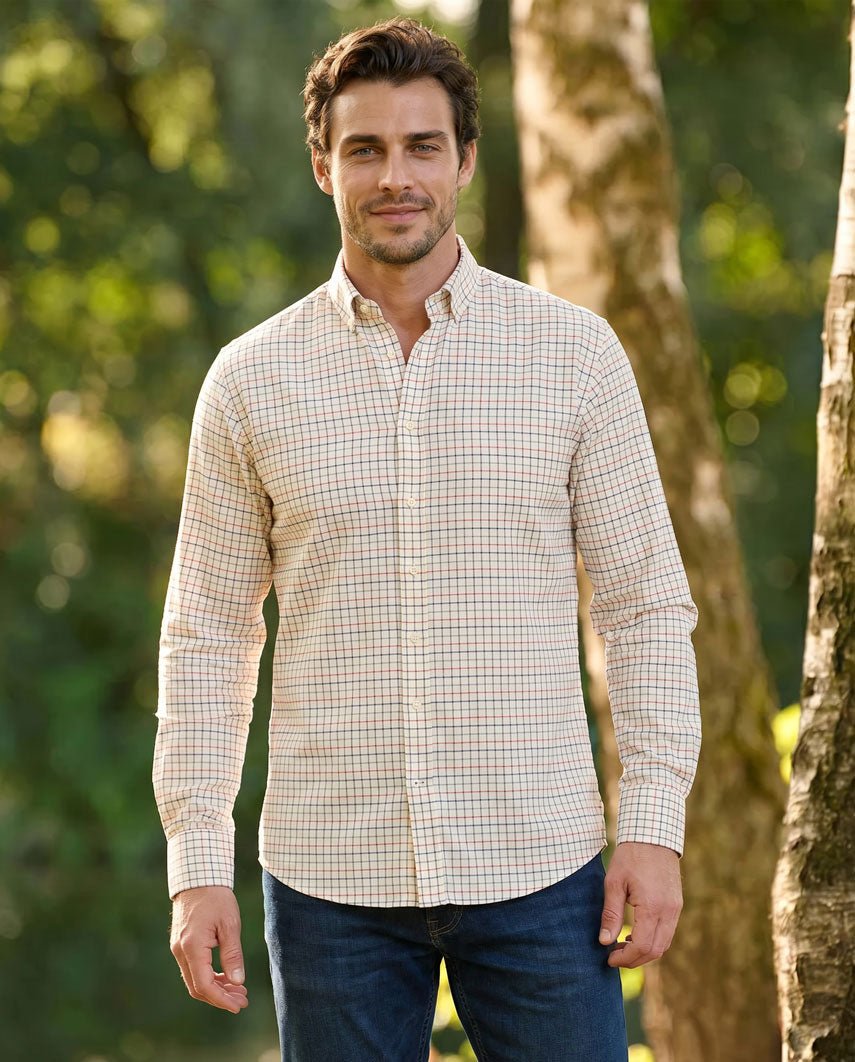 Herrenhemd ‚,Steward'‘ mit Button-Down-Kragen – tattersall - Wellington of Bilmore