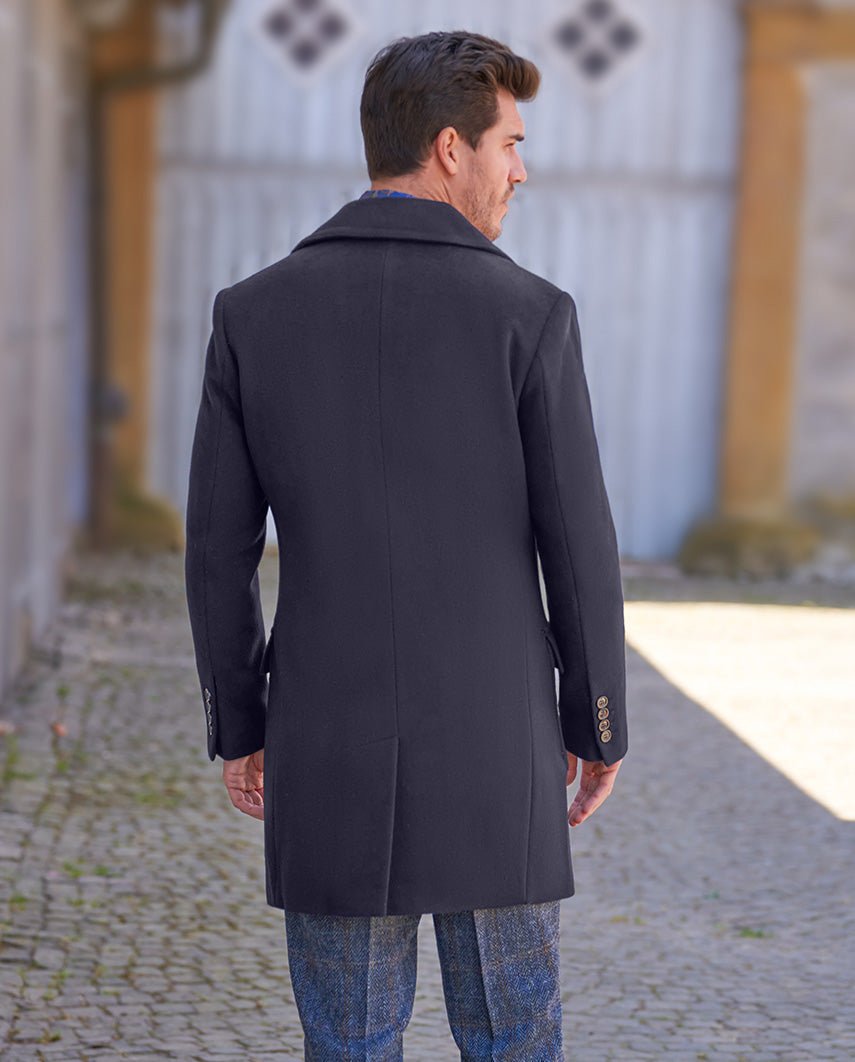 Herrenmantel ‚,Dorchester'‘ – Zweireiher in Navy aus edlem Woll - Kaschmir - Wellington of Bilmore