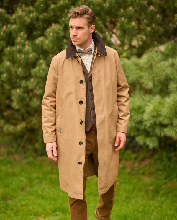 Herrenmantel "Finchester all season" in dark sand mit heraustrennbarem Wollfutter