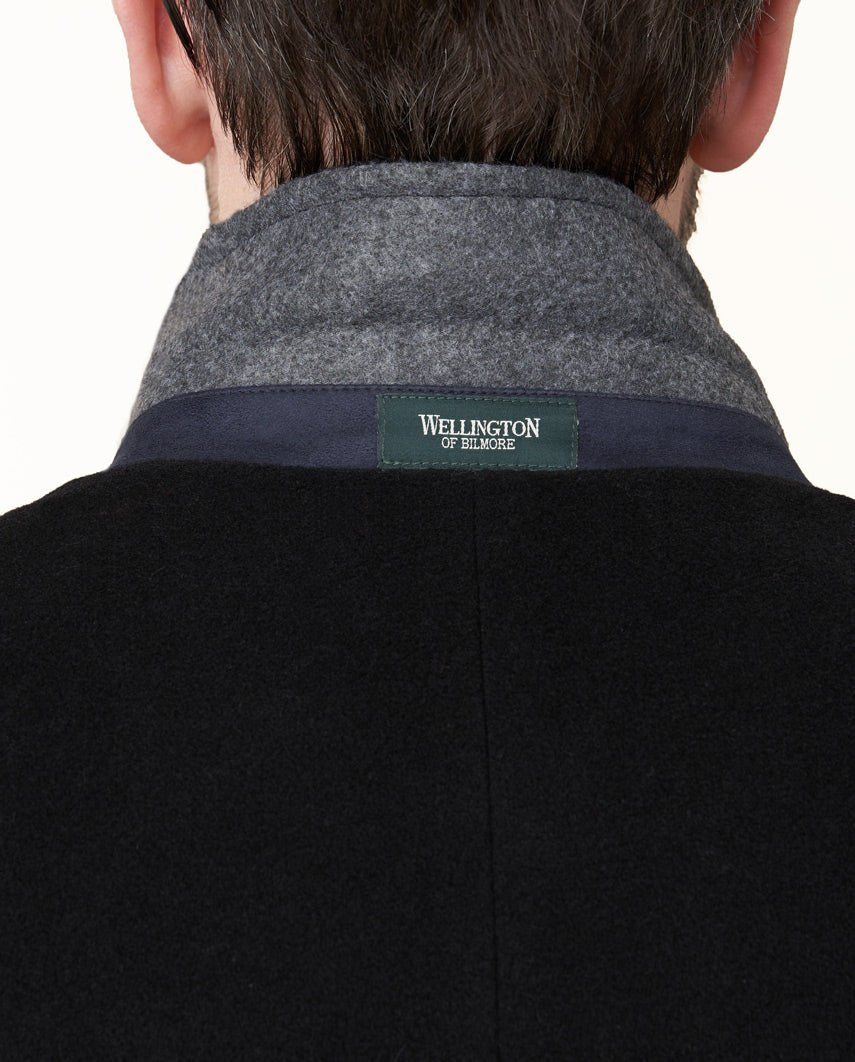 Herrenmantel ''Howard'' in black aus Woll-Kaschmirmix - Wellington of Bilmore