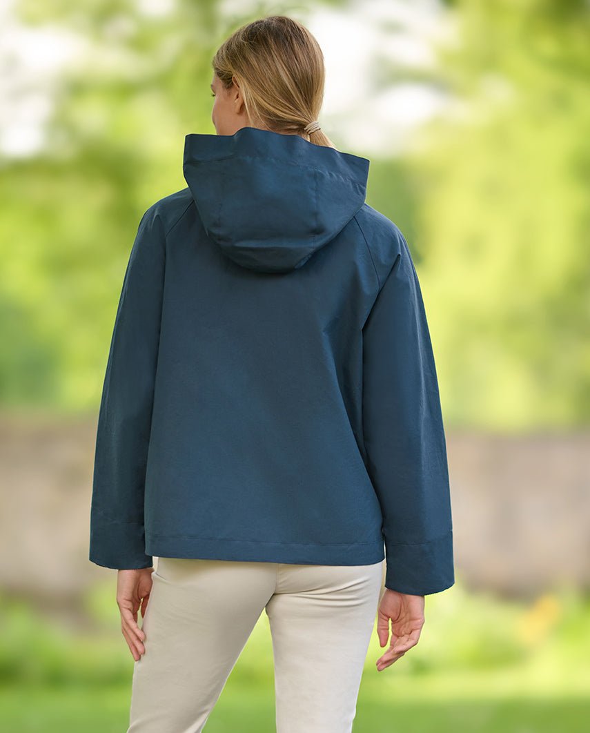 Kurzer Damen Wachsparka "Zita" in navy - Wellington of Bilmore