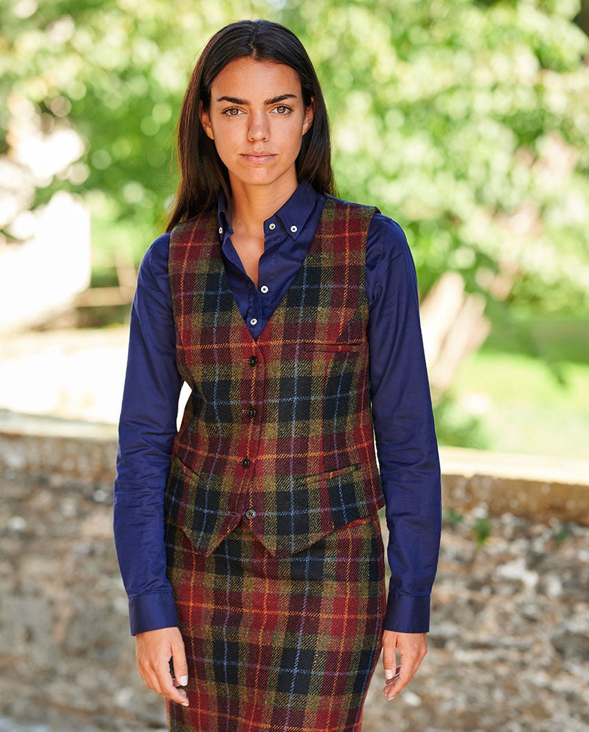 Lea - Harris Tweed Weste in "Check of Island" - Wellington of Bilmore