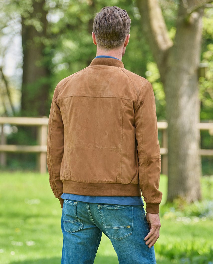 Leder Blouson ”Winston III” für Herren in cognac - Wellington of Bilmore