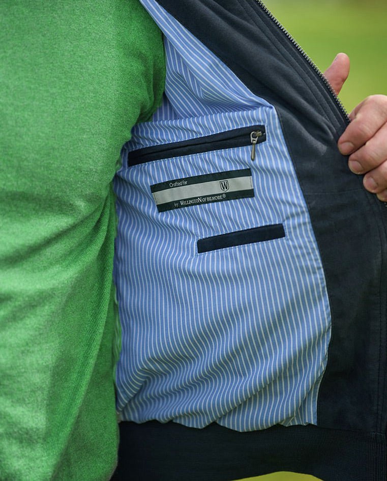 Leder Blouson ”Winston III” für Herren in navy - Wellington of Bilmore