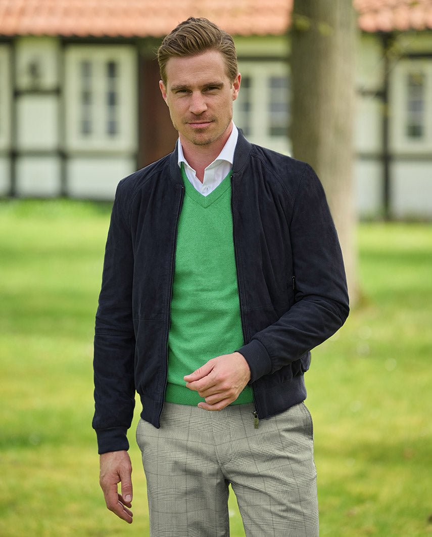 Lederblouson ”Winston III” für Herren in navy - Wellington of Bilmore