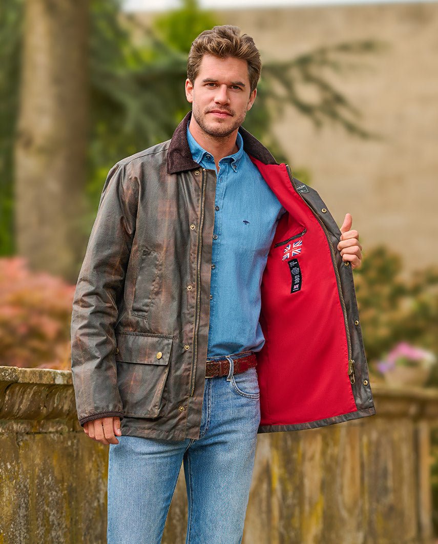 Leichte Herren Wachsjacke "Starberg" im klassischen Tartan Design - Wellington of Bilmore