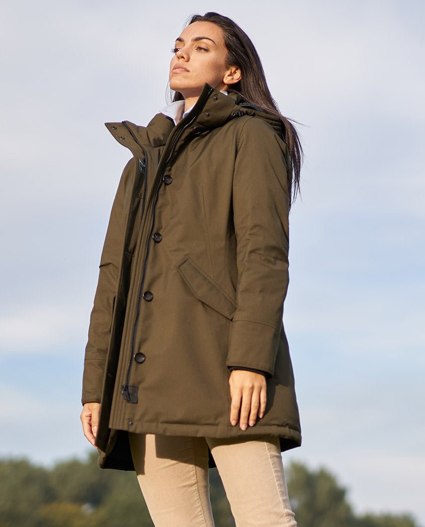 leichter Damen Daunenparka ''Bonny'' in oliv - Wellington of Bilmore