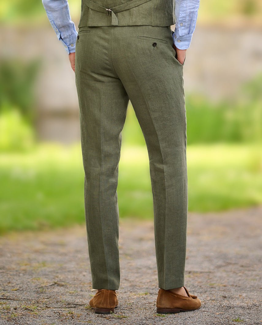 Leinenhose für Herren "Mr. Miller" in oliv - Wellington of Bilmore