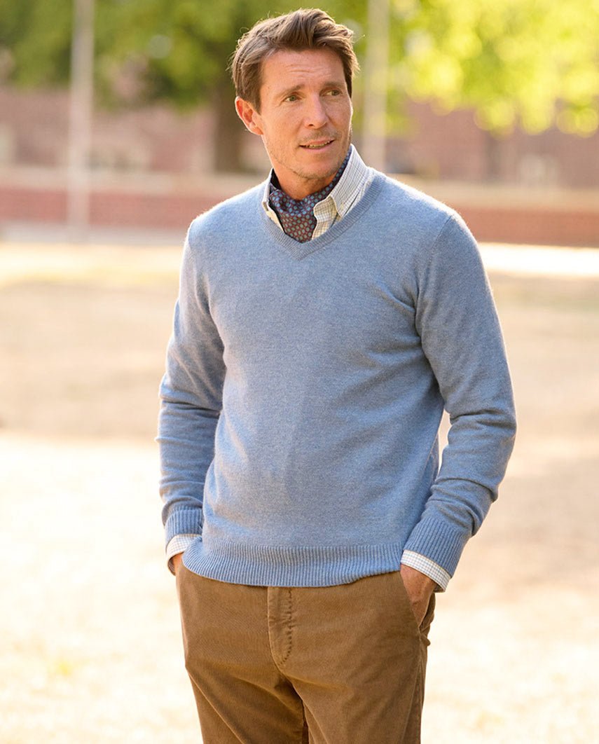 Merino - Pullover ''Jack'' in blue - Wellington of Bilmore