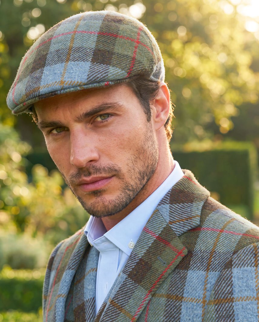 Schiebermütze "Henry Cap" aus original Harris Tweed in Highland Check - Wellington of Bilmore
