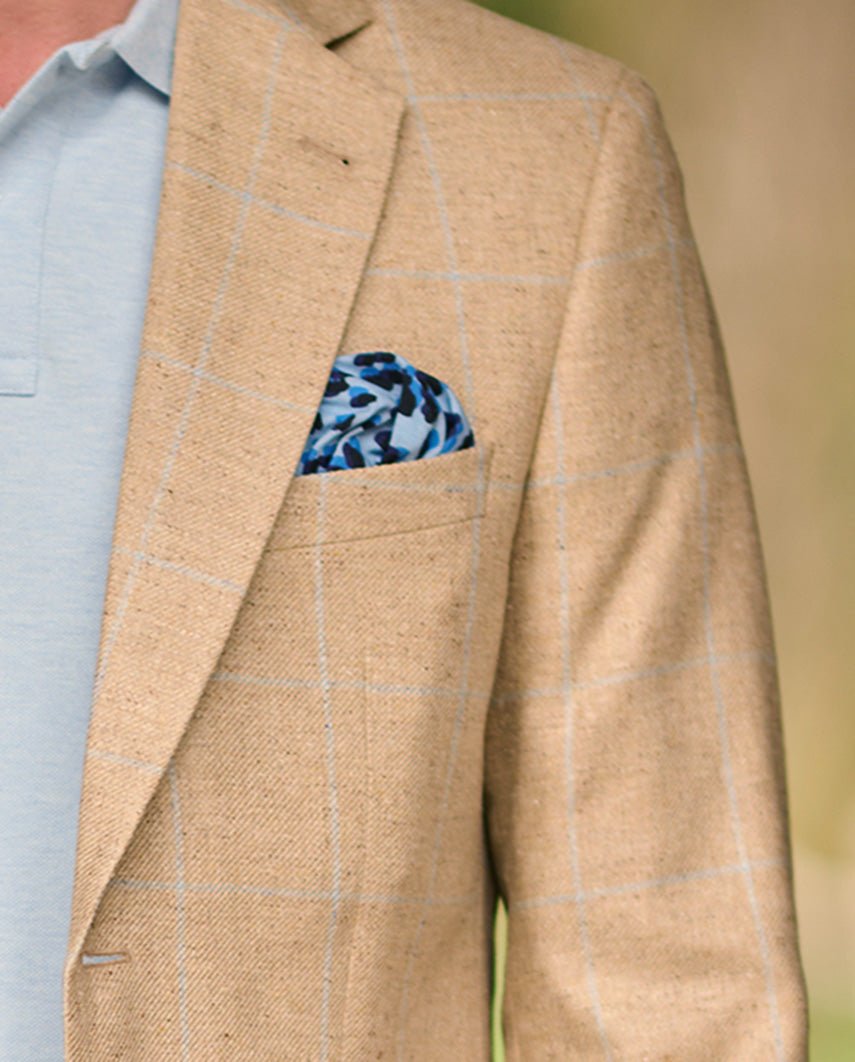Sommersakko ''London'' aus Seide im beige check - Wellington of Bilmore