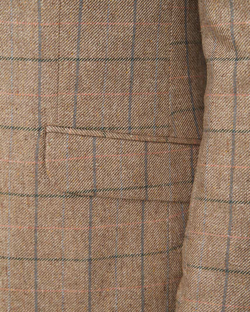 Sommersakko ''London SO'' aus Seide in sand multicolor check - Wellington of Bilmore