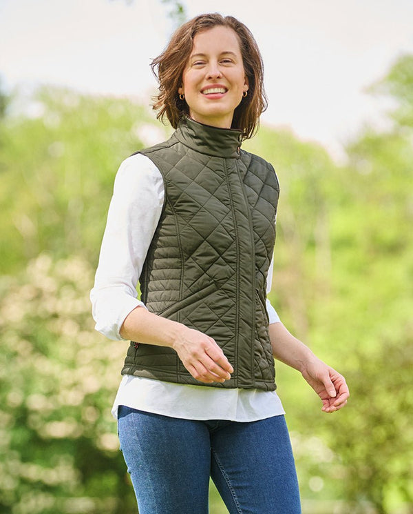 Sportliche Damen Steppweste "Lily" in oliv