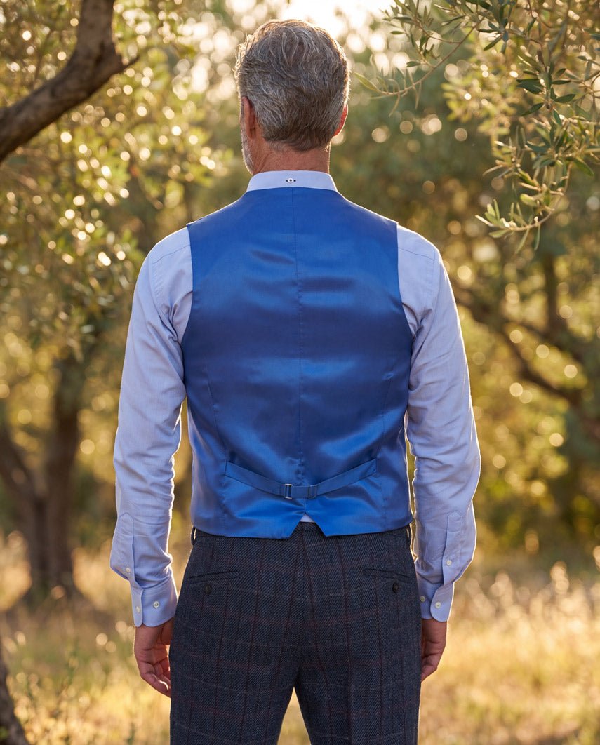 Tailor - Harris Tweed Weste in scottish blue - Wellington of Bilmore
