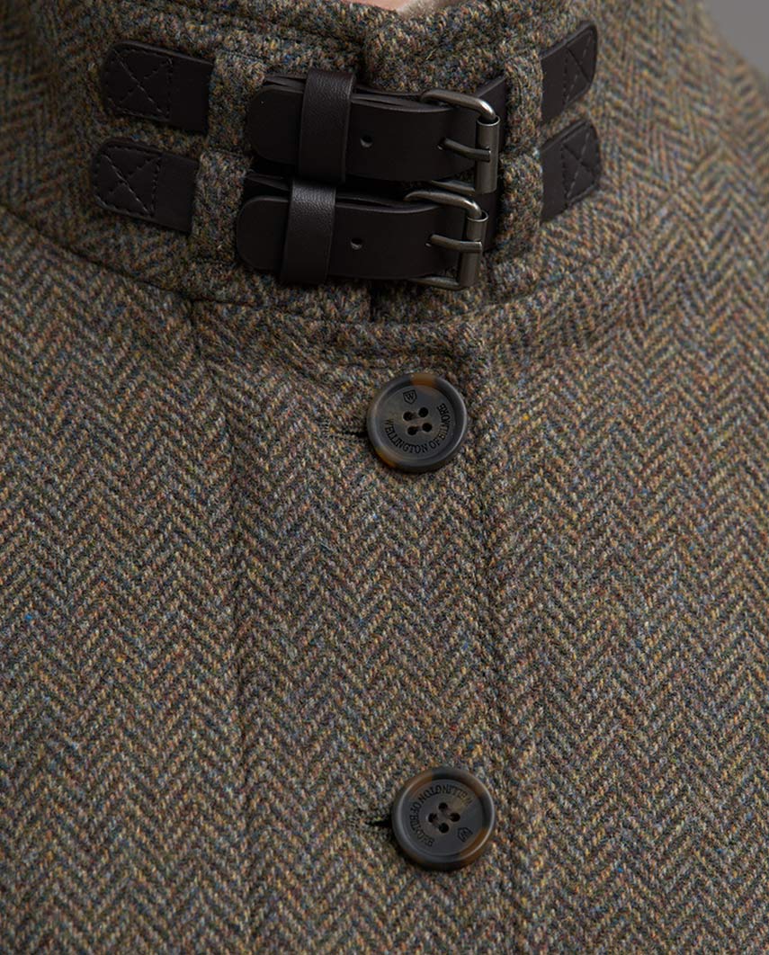 Tweed Mantel Paula aus Woll-Kaschmir in Green Hill Tweed - Wellington of Bilmore