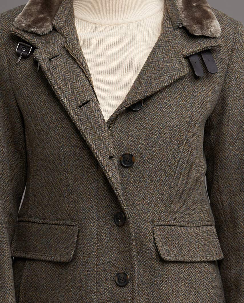 Tweed Mantel Paula aus Woll-Kaschmir in Green Hill Tweed - Wellington of Bilmore