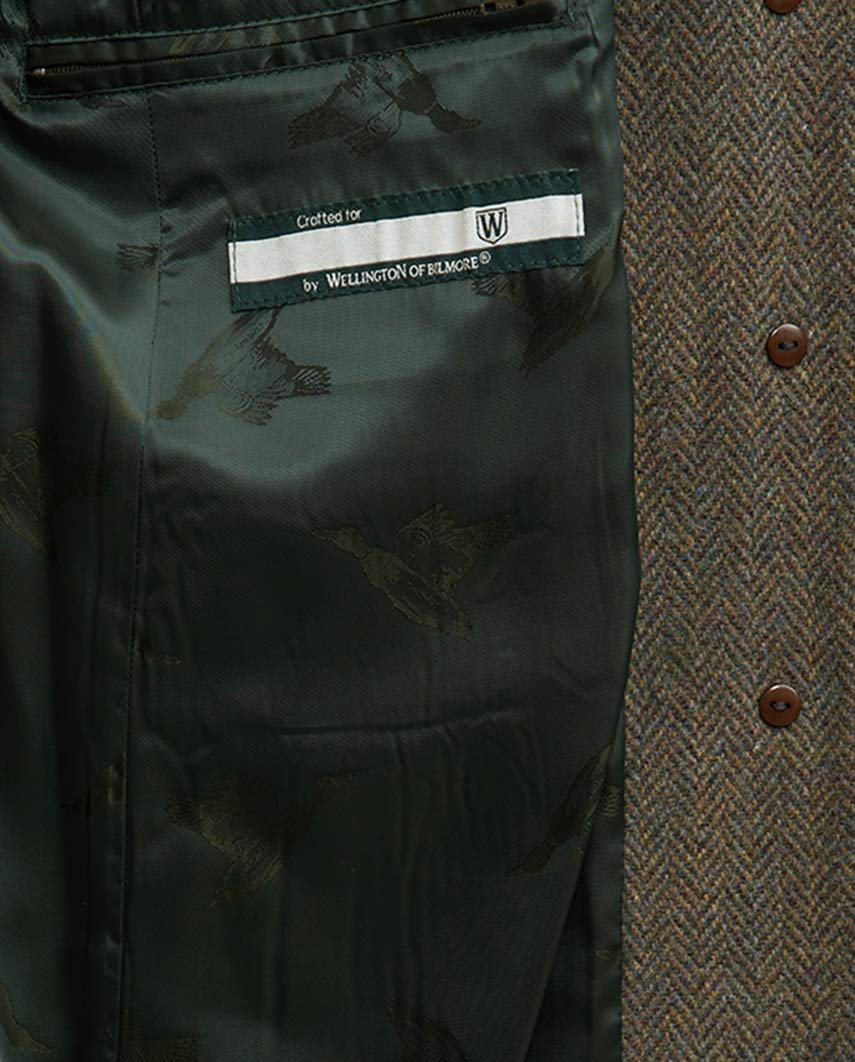 Tweed Mantel Paula aus Woll-Kaschmir in Green Hill Tweed - Wellington of Bilmore