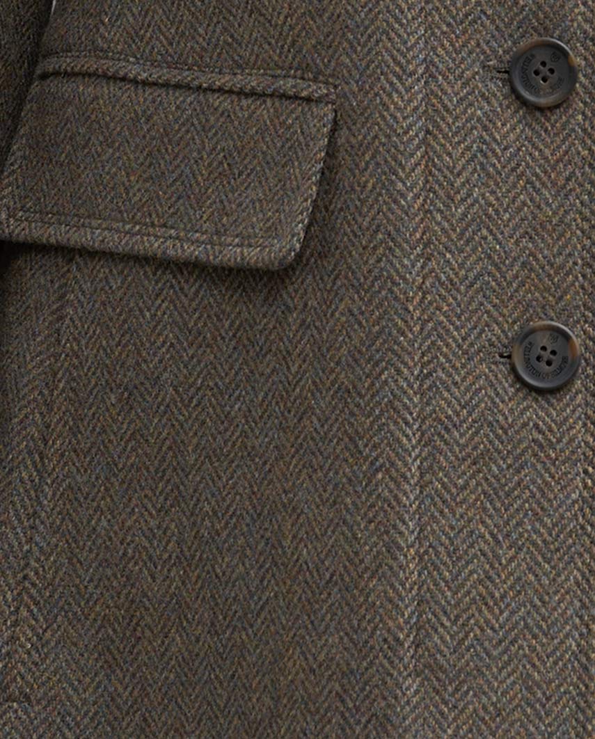 Tweed Mantel Paula aus Woll-Kaschmir in Green Hill Tweed - Wellington of Bilmore