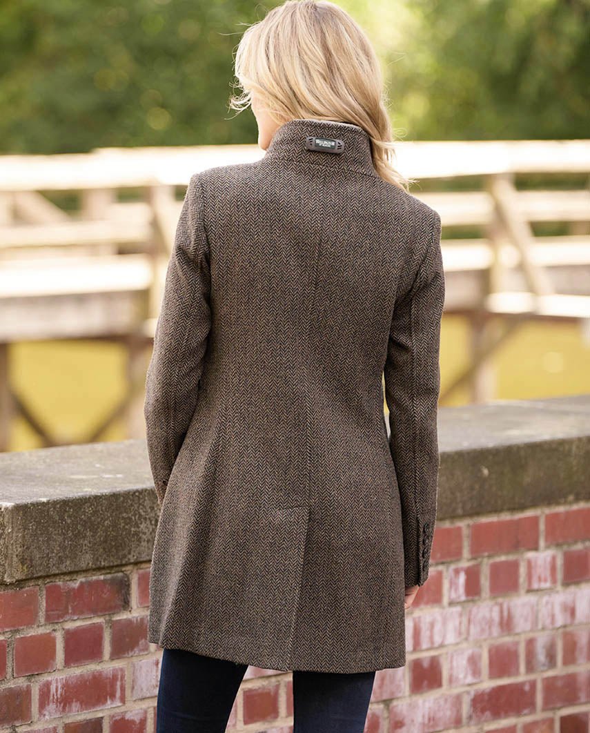 Tweed Mantel Paula aus Woll - Kaschmir in Green Hill Tweed - Wellington of Bilmore