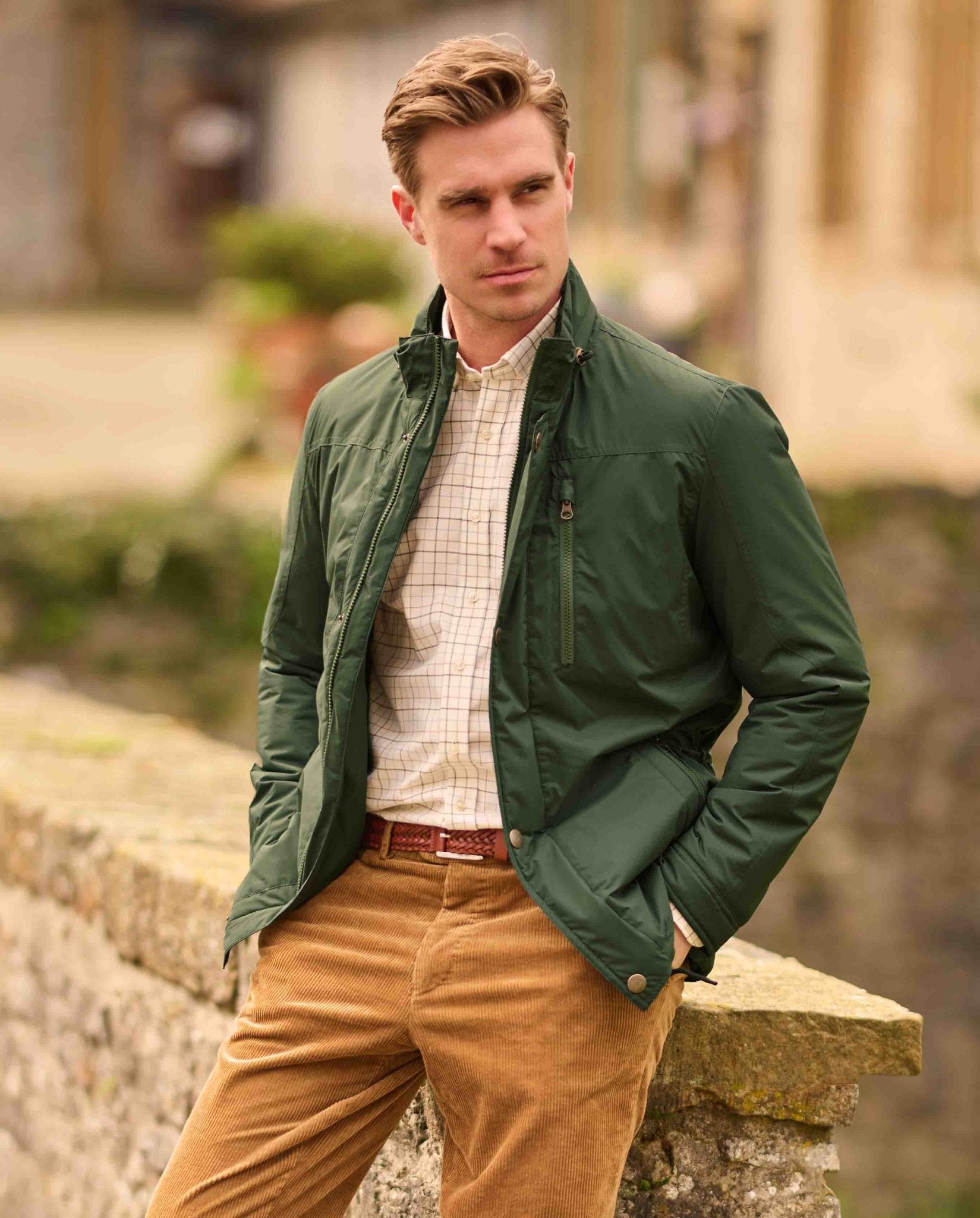 Ultraleichte Herren Funktionsjacke "Rymer" in racing green - Wellington of Bilmore