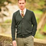 Herren Merino-Strickjacke ''The Cardigan'' in forrest green