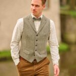 Harris Tweed Weste ''Wales'' in multigreen